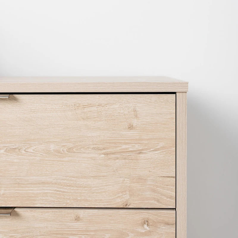 Commode en bois imitation noyer avec tiroirs à ouverture fluide