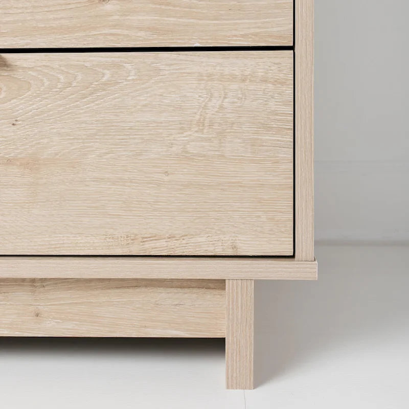 Commode en bois imitation noyer avec tiroirs à ouverture fluide