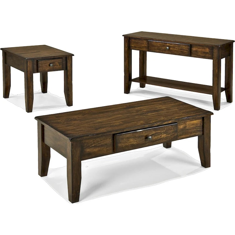 Table d'appoint avec tiroir en bois de manguier