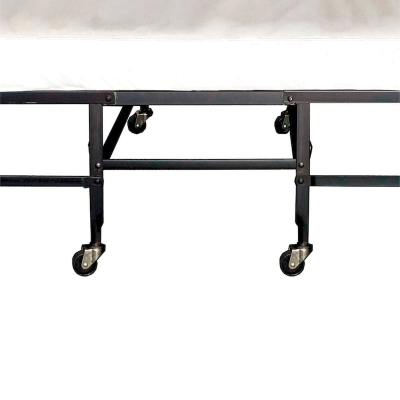 Lit pliant contemporain noir de 48 pouces en acier avec matelas