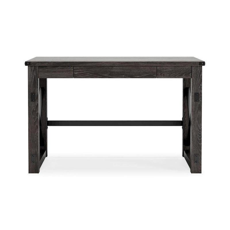Bureau de télétravail gris-brun