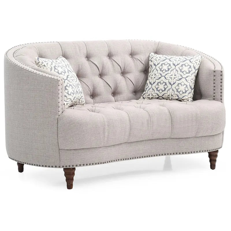 Causeuse en tissu touffeté