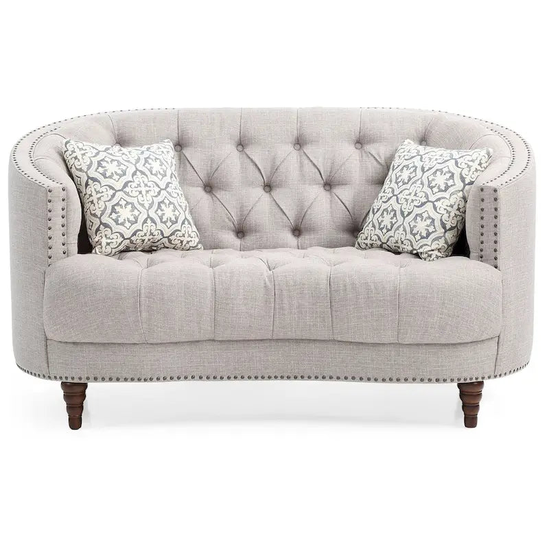 Causeuse en tissu touffeté