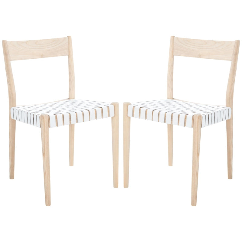 Chaise de salle à manger en cuir (lot de 2) - 47 cm (L) x 51 cm (P) x 80 cm (H)
