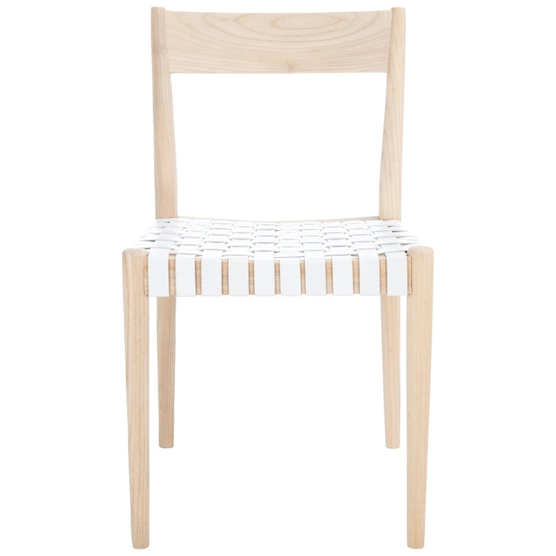 Chaise de salle à manger en cuir (lot de 2) - 47 cm (L) x 51 cm (P) x 80 cm (H)