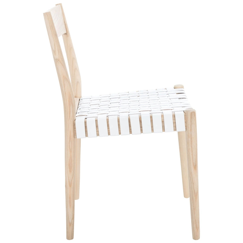 Chaise de salle à manger en cuir (lot de 2) - 47 cm (L) x 51 cm (P) x 80 cm (H)