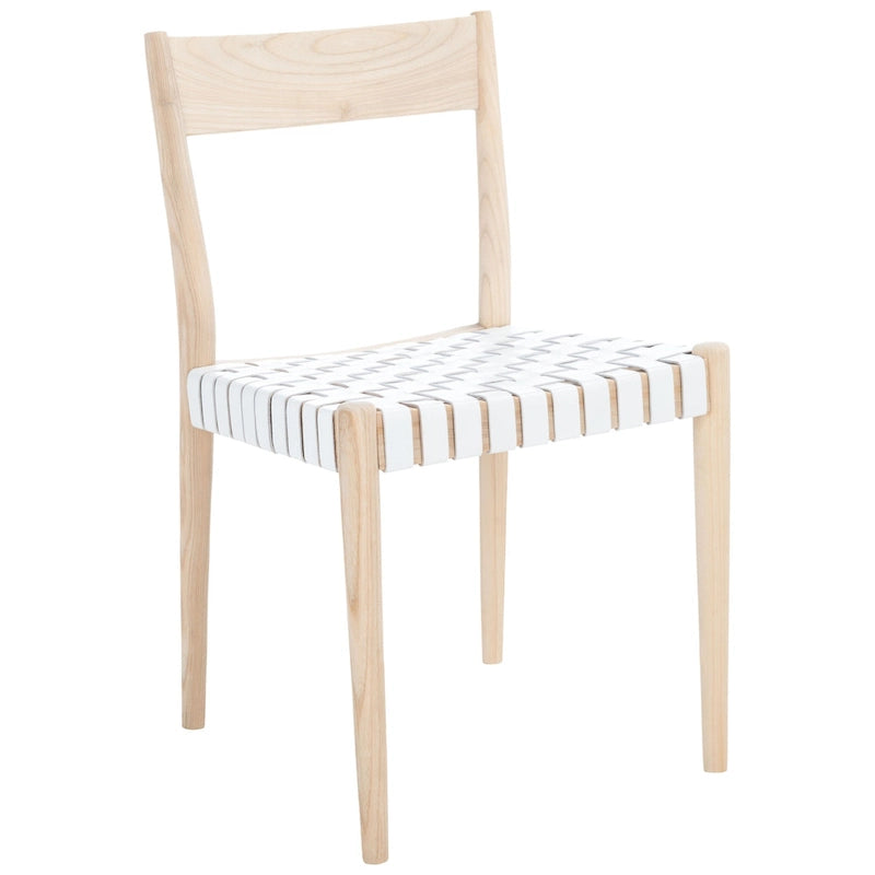 Chaise de salle à manger en cuir (lot de 2) - 47 cm (L) x 51 cm (P) x 80 cm (H)