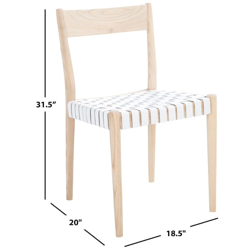 Chaise de salle à manger en cuir (lot de 2) - 47 cm (L) x 51 cm (P) x 80 cm (H)