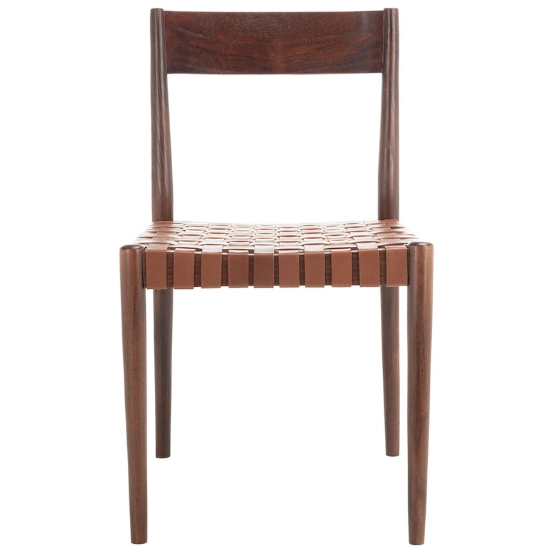 Chaise de salle à manger en cuir (lot de 2) - 47 cm (L) x 51 cm (P) x 80 cm (H)