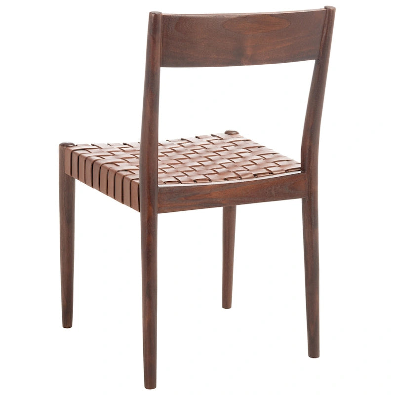Chaise de salle à manger en cuir (lot de 2) - 47 cm (L) x 51 cm (P) x 80 cm (H)