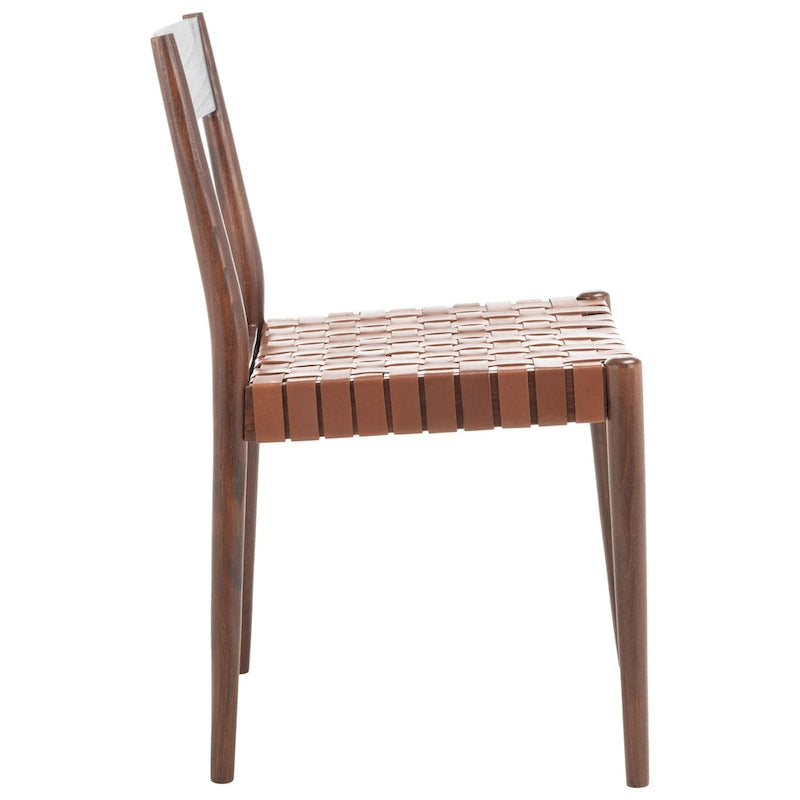 Chaise de salle à manger en cuir (lot de 2) - 47 cm (L) x 51 cm (P) x 80 cm (H)