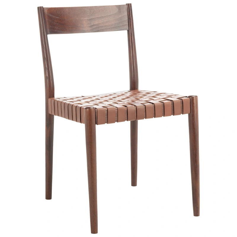 Chaise de salle à manger en cuir (lot de 2) - 47 cm (L) x 51 cm (P) x 80 cm (H)