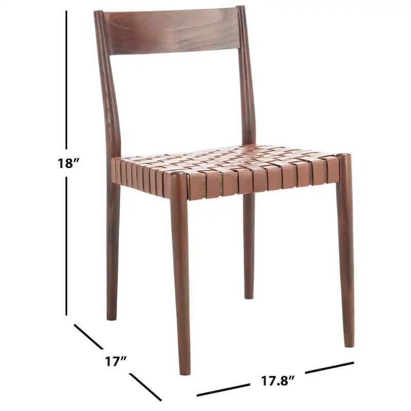Chaise de salle à manger en cuir (lot de 2) - 47 cm (L) x 51 cm (P) x 80 cm (H)