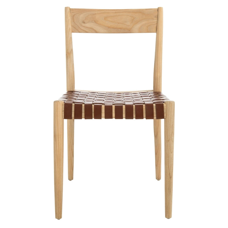 Chaise de salle à manger en cuir (lot de 2) - 47 cm (L) x 51 cm (P) x 80 cm (H)
