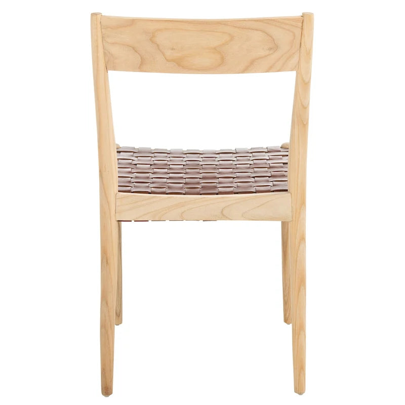 Chaise de salle à manger en cuir (lot de 2) - 47 cm (L) x 51 cm (P) x 80 cm (H)