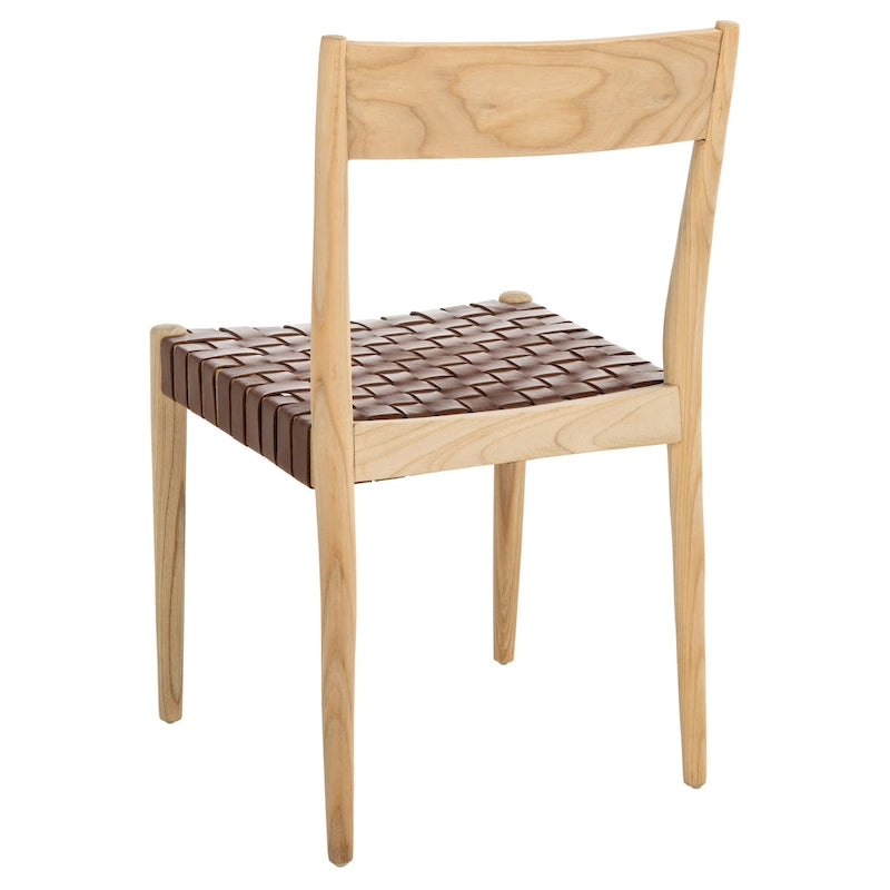 Chaise de salle à manger en cuir (lot de 2) - 47 cm (L) x 51 cm (P) x 80 cm (H)
