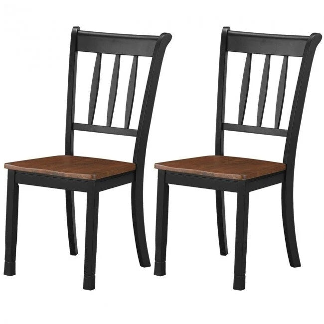 Lot de 2 chaises de salle à manger en bois massif à dossier fuseau - 45,7 x 53,3 x 97,8 cm (L x P x H)