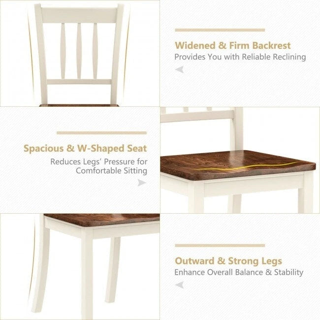 Lot de 2 chaises de salle à manger en bois massif à dossier fuseau - 45,7 x 53,3 x 97,8 cm (L x P x H)