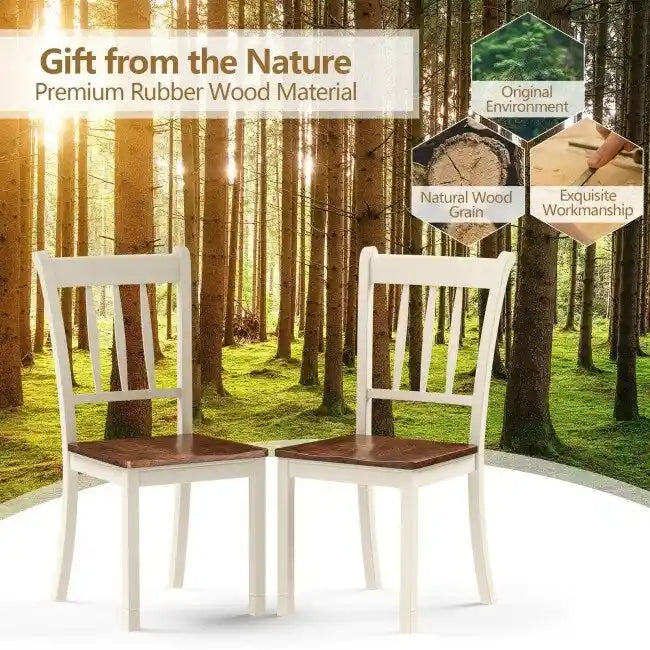 Lot de 2 chaises de salle à manger en bois massif à dossier fuseau - 45,7 x 53,3 x 97,8 cm (L x P x H)