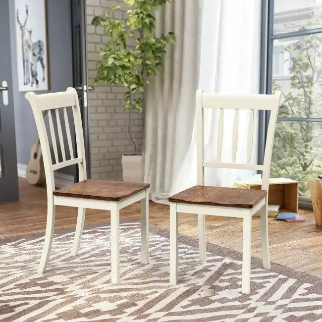 Lot de 2 chaises de salle à manger en bois massif à dossier fuseau - 45,7 x 53,3 x 97,8 cm (L x P x H)