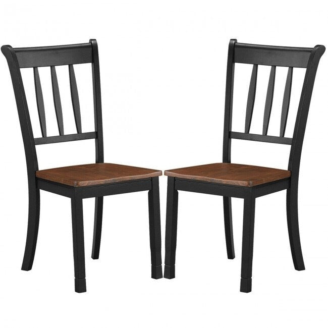 Lot de 2 chaises de salle à manger en bois massif à dossier fuseau - 45,7 x 53,3 x 97,8 cm (L x P x H)
