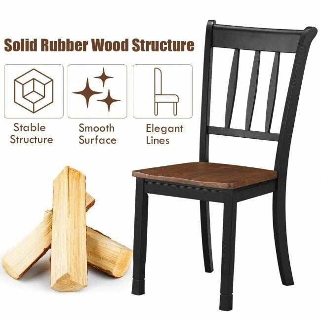 Lot de 2 chaises de salle à manger en bois massif à dossier fuseau - 45,7 x 53,3 x 97,8 cm (L x P x H)