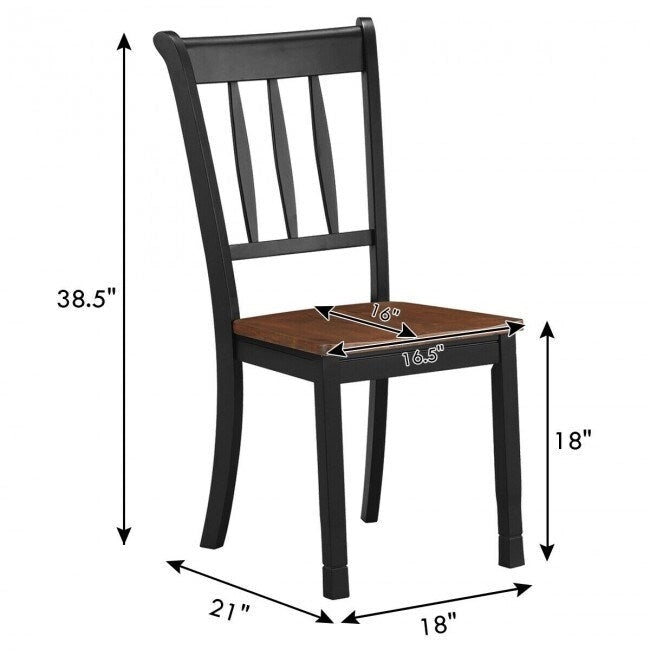 Lot de 2 chaises de salle à manger en bois massif à dossier fuseau - 45,7 x 53,3 x 97,8 cm (L x P x H)