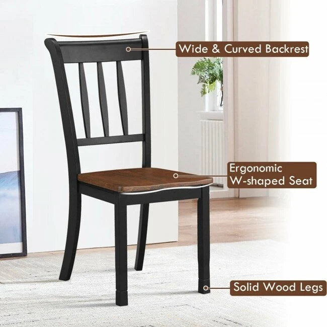 Lot de 2 chaises de salle à manger en bois massif à dossier fuseau - 45,7 x 53,3 x 97,8 cm (L x P x H)