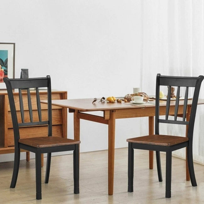 Lot de 2 chaises de salle à manger en bois massif à dossier fuseau - 45,7 x 53,3 x 97,8 cm (L x P x H)
