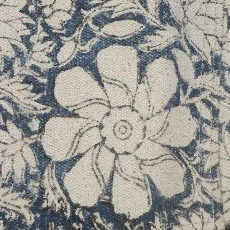 Chaise papillon en similicuir à fleurs bleues et blanches