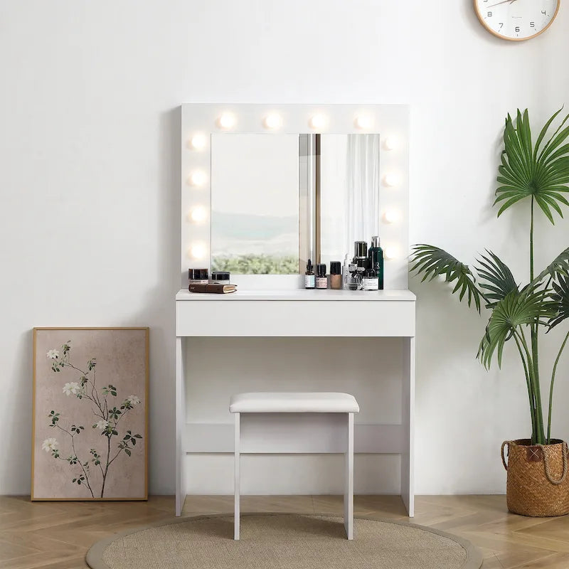 Coiffeuse avec miroir et lumières