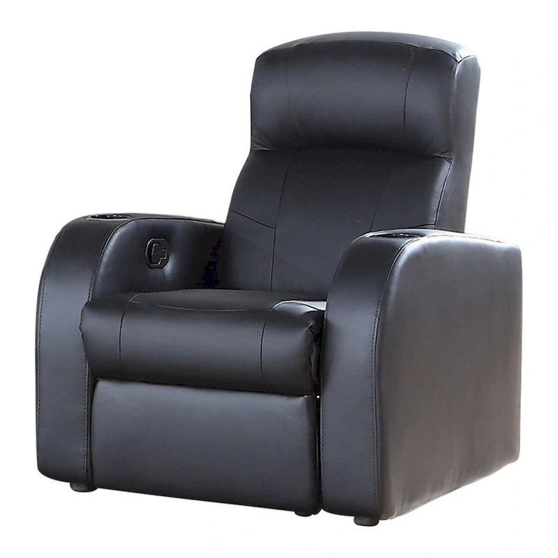 Fauteuil de cinéma maison noir à 3 places avec 2 consoles d'angle