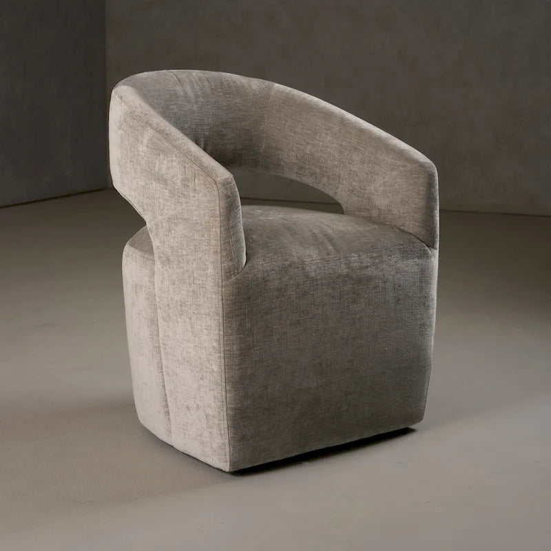 Fauteuil d'appoint en tissu gris moderne