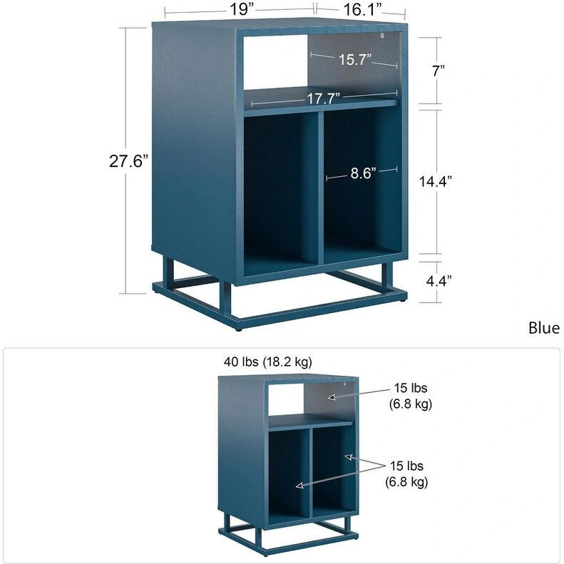 Meuble pour platine vinyle - 16,14P x 19L x 27,56H