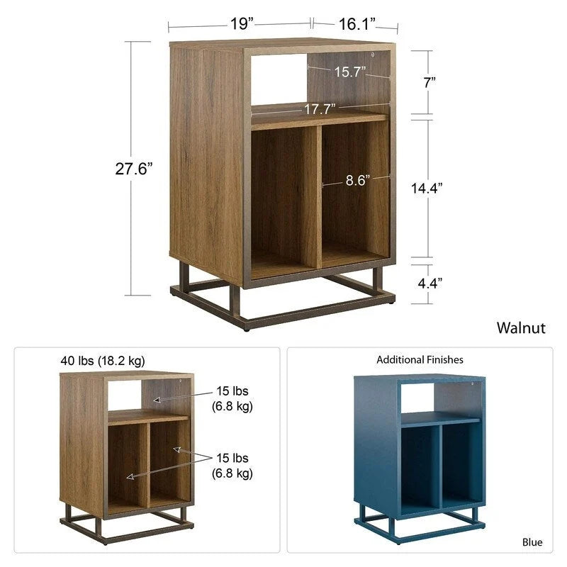 Meuble pour platine vinyle - 16,14P x 19L x 27,56H