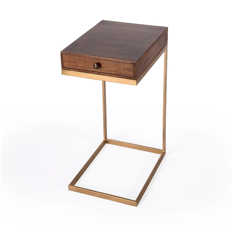 Table d'appoint en C avec 1 tiroir