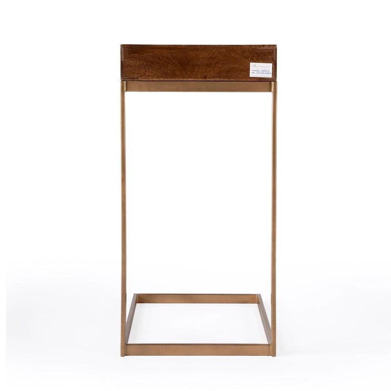 Table d'appoint en C avec 1 tiroir