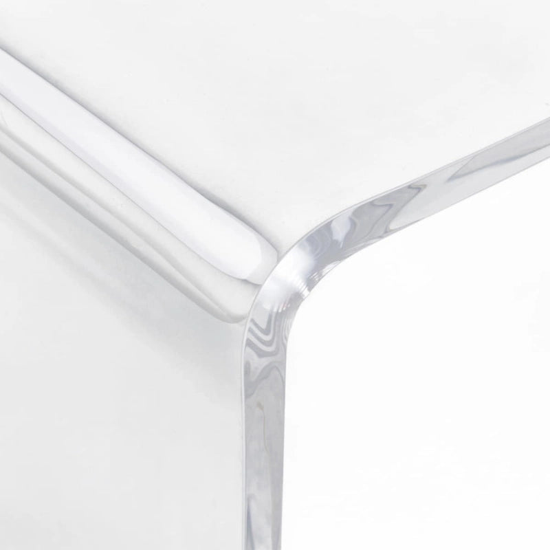 Table basse cascade en acrylique rectangulaire de 32 po – Transparente
