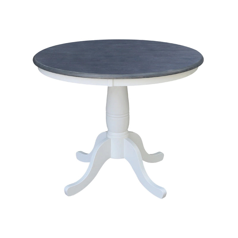 Table de salle à manger à piédestal ronde de 36 po avec 4 chaises de salle à manger à dossier en X