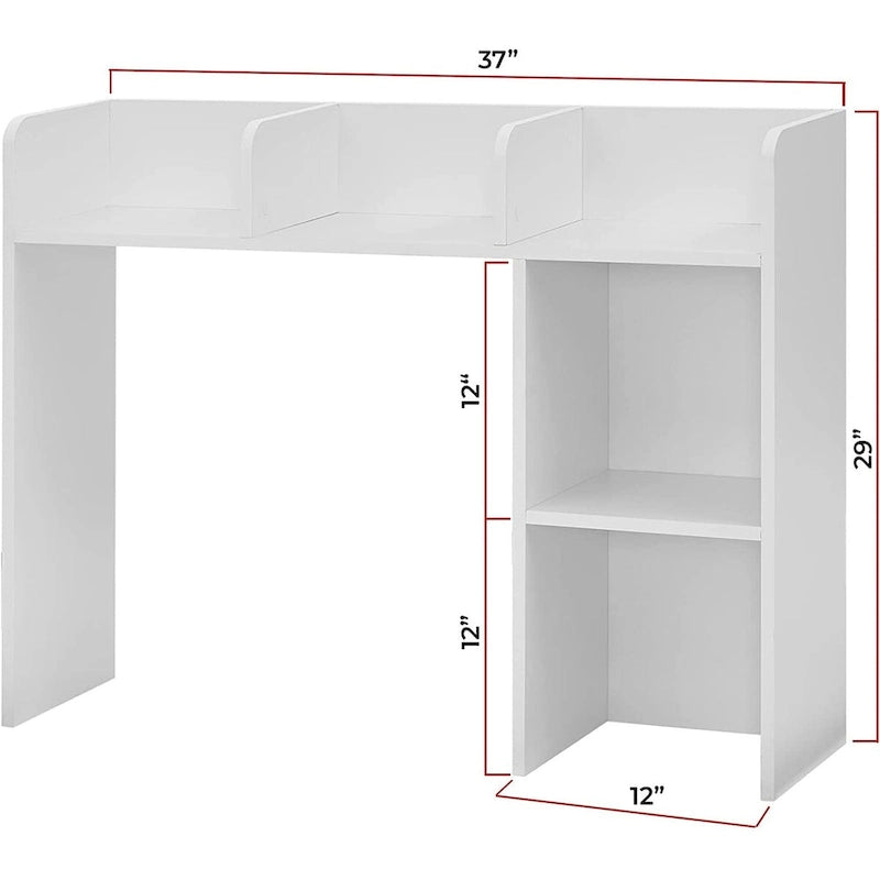 Étagère de bureau blanche avec huche