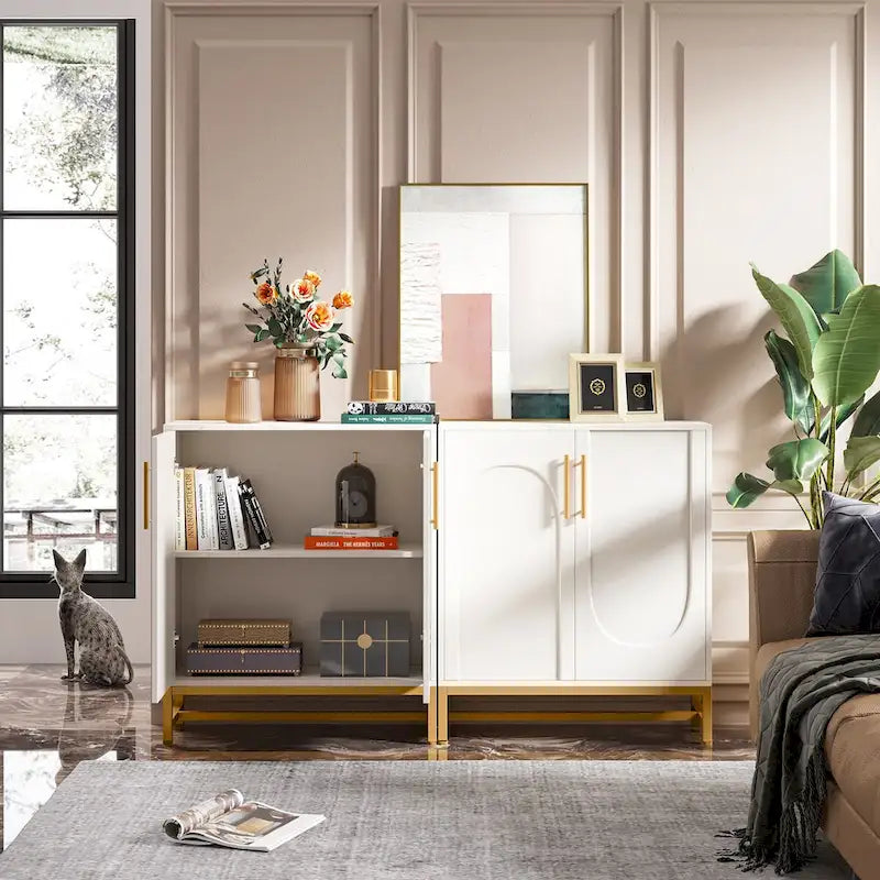 Buffet de rangement – 4 portes, étagère réglable