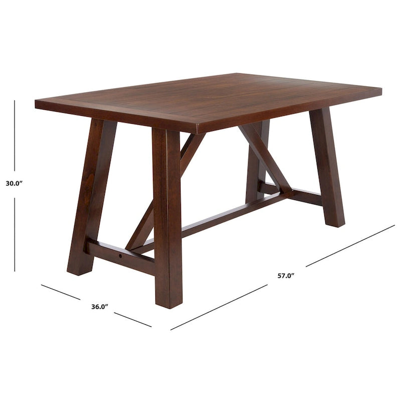 Table à manger rectangulaire marron - 57 L x 36 P x 30 H